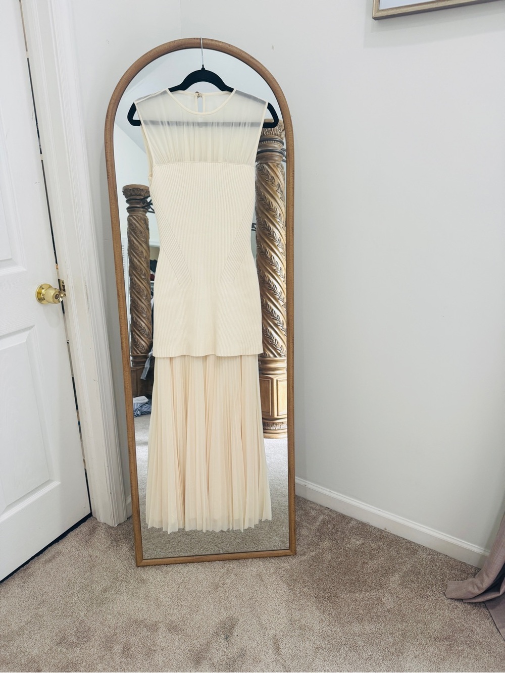Proenza Schouler Cream Draped Knit Dress - Picture 8 of 13